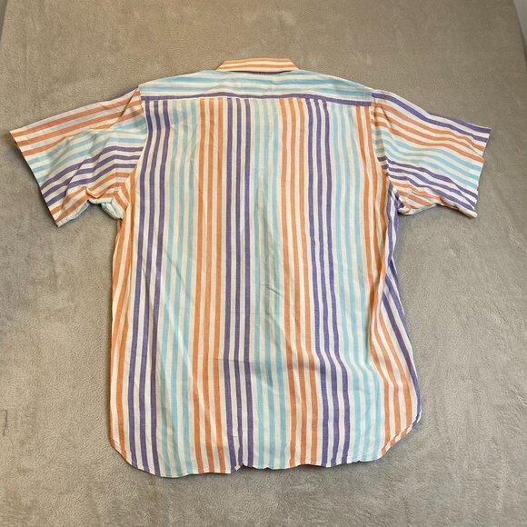 Lobo By Pendleton Mens Shirt Size L Striped Short Sleeve Button-Up Made In USA C - Picture 9 of 9